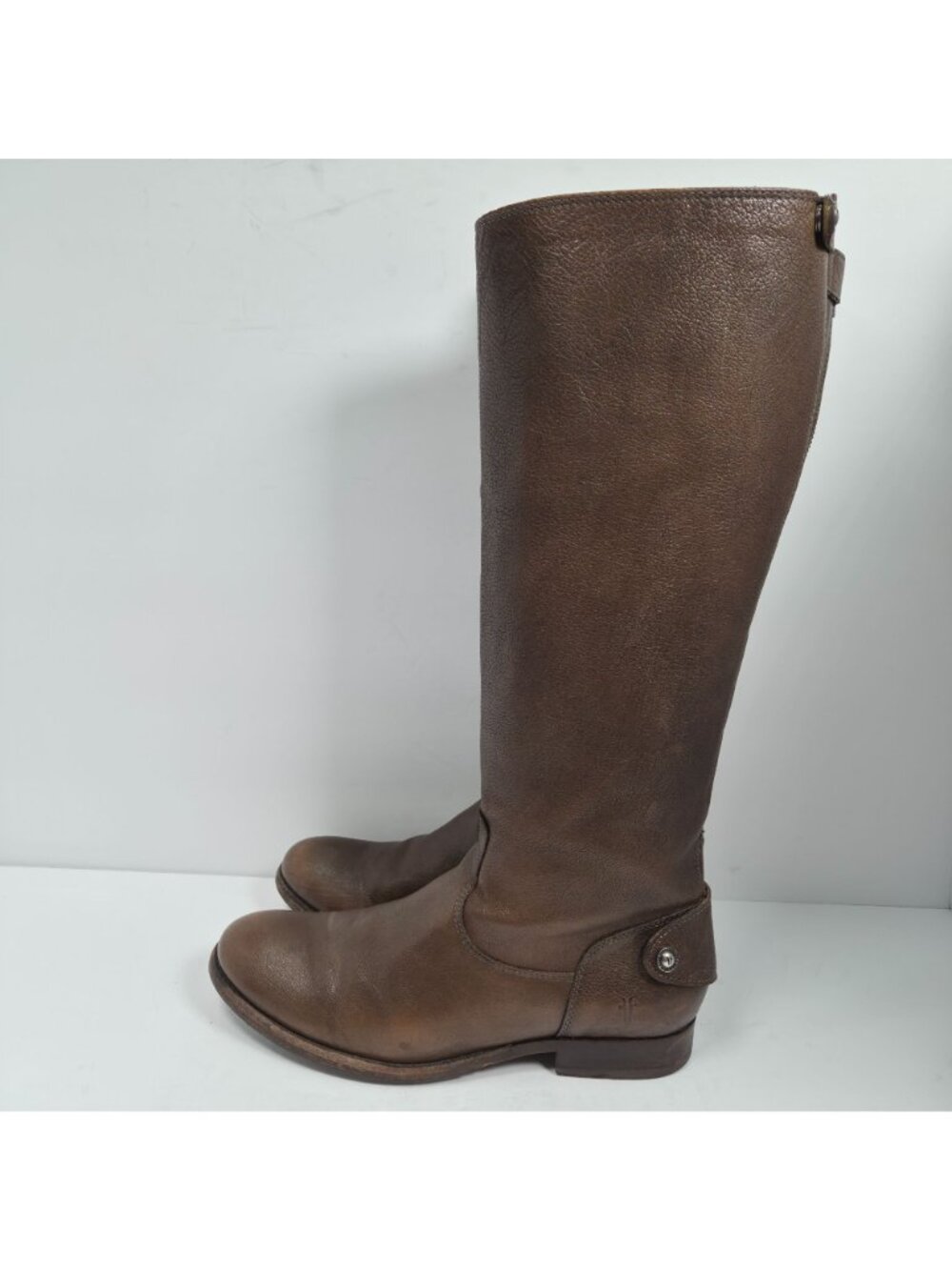 FRYE Melissa Women's Brown Button Back-Zip Tall Riding Boots 9B - Picture 2 of 13